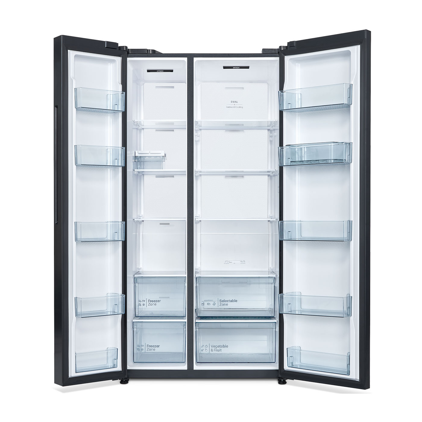 Hitachi Skyline Series Side by Side Refrigerator 656L - Elegant
